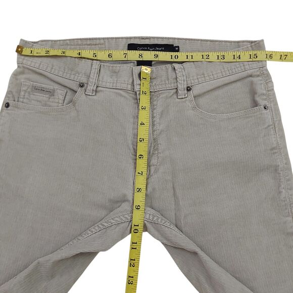 Calvin Klein Jeans Corduroy Pants Mens 30x31 Beige Straight Leg Work Preppy - Picture 10 of 11